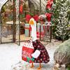 Christmas Porch Goose Outfit Lawn Goose Dress with Xmas Tree Hat Festive Goose Costume for 23" Geese Dress-Up Home Outdoor Decorations