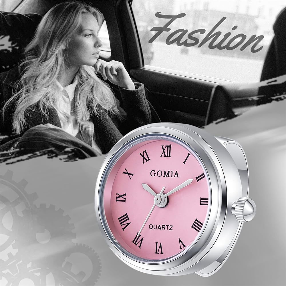 Ring Watch Women's Free Size 3ATM Waterproof Analog Roman Stylish Pink Fashion Accessory
