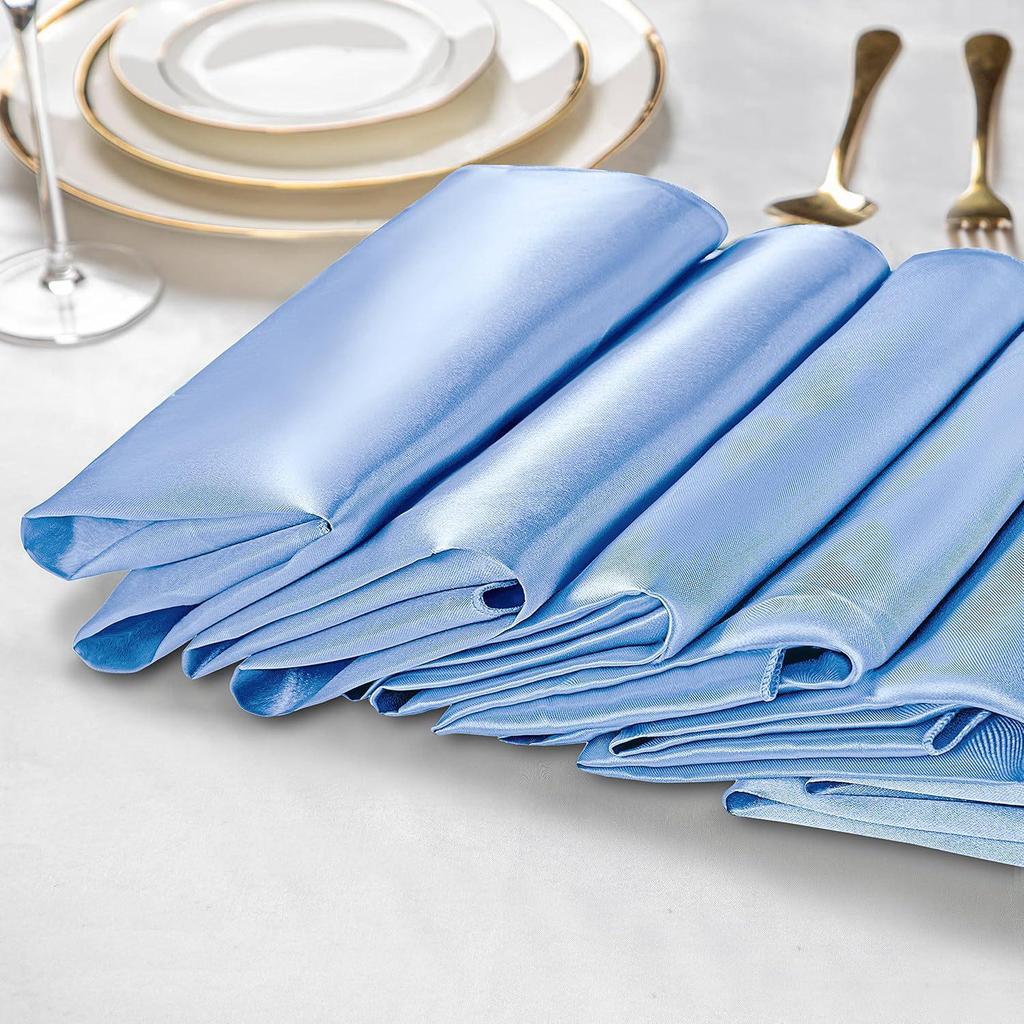 High-Density Satin Napkin – Wedding Style Solid Color Overlock Placemat Tablecloth with Flower Design.