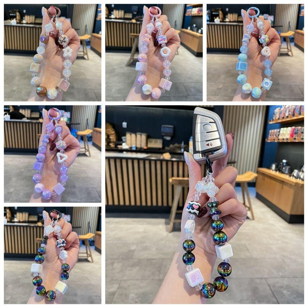 Resin Candy Beaded Mobile Phone Chain Beaded Crystal Beads Phone Strap  Jewelry Gift
