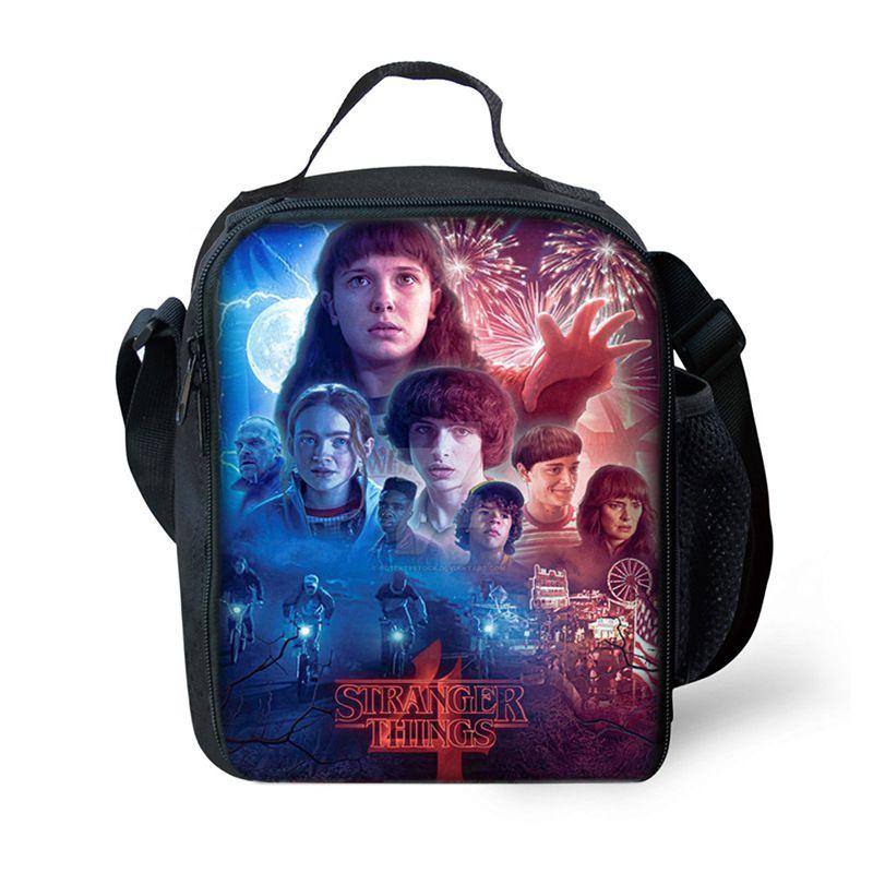 Stranger Thing Insulated Lunch Bag For Kids And Students With Adjustable Strap Perfect For Picnics And Outdoor Adventures