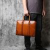 NZPJ Genuine Leather Men Briefcase Primitive natural cowhide Handbag Vintage Casual Computer Bag Fashion Crossbody Bag