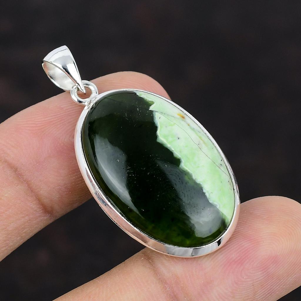 Australian Chrome Chalcedony Pendant Original Gemstone Jewelry Handmade Pendant 925 Sterling Silver Pendant Stylish Pendant Gift For Mother