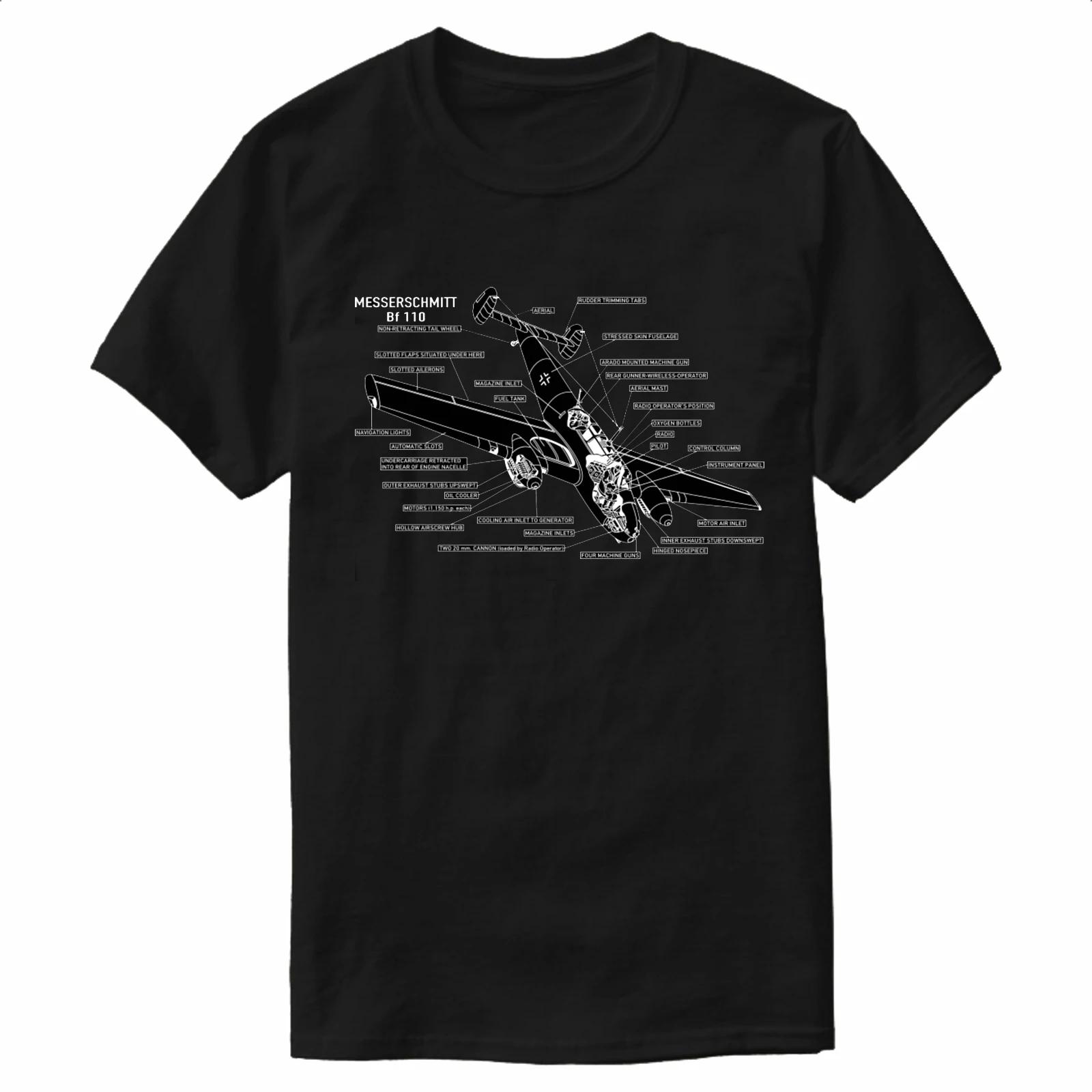 

WW2 German Plane Messerschmitt Bf 110 Fighter Infographic TShirt 100 Cotton ONeck Summer Short Sleeve Casual Mens Tshirt 4XL