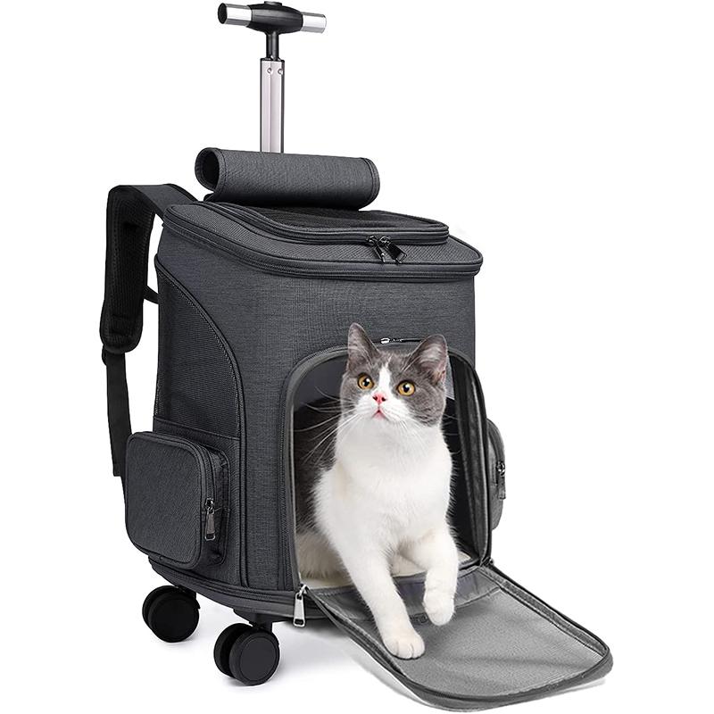Pet Carrier Backpack Cat Stroller Travel Carrier Car Seat for Small Dogs Cats Puppies Cat Backpack Removable Rolling Wheels