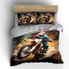 Motocross Sport Decorative Set Bedding Set With 1 Duvet Cover 2 Pillowcases Single Double King Queen, Gift