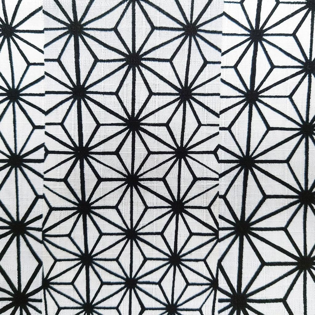 Jinbei Set and Made with Japanese Hemp Leaf 130cm Boys' (Top Bottoms) Fabric, 100% Cotton, Pattern, Black,