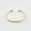 Minimalist Yellow Brass Polished Open C-Shape Bangle Bracelet for Women - European & American Style