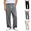 Men's Drawstring Loose Fit Casual Pants with Texture - Lightweight Breathable Athletic Joggers for Everyday Wear