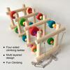 Parrot Chewing Toys Wood Ornament Natural Wooden Bird Climbing Toy Safe Multifunctional Woodpecker Accessories for Adults Pet