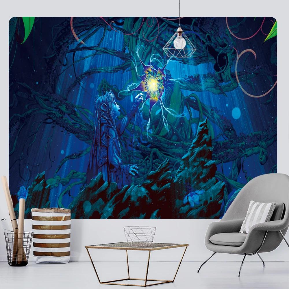 Mushroom Psychedelic Scene Home Decoration Art Tapestry Bohemia Room Yoga Mat Background Cloth