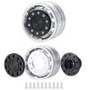 TRZX Metal Front Wheel Rim Wheel Hub for 1/14 RC Tamiya Trailer Truck Car (2pcs)