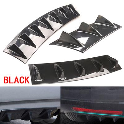 Diffusore del telaio dello spoiler del labbro del paraurti posteriore nero universale in plastica ABS 3fin 5 Fin 7fin Shark Fin Style