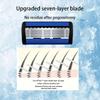 Six-layer Blades Minimize Irritation, Reusable Frame, Imported Blades, and Simple Head Interchange Options.