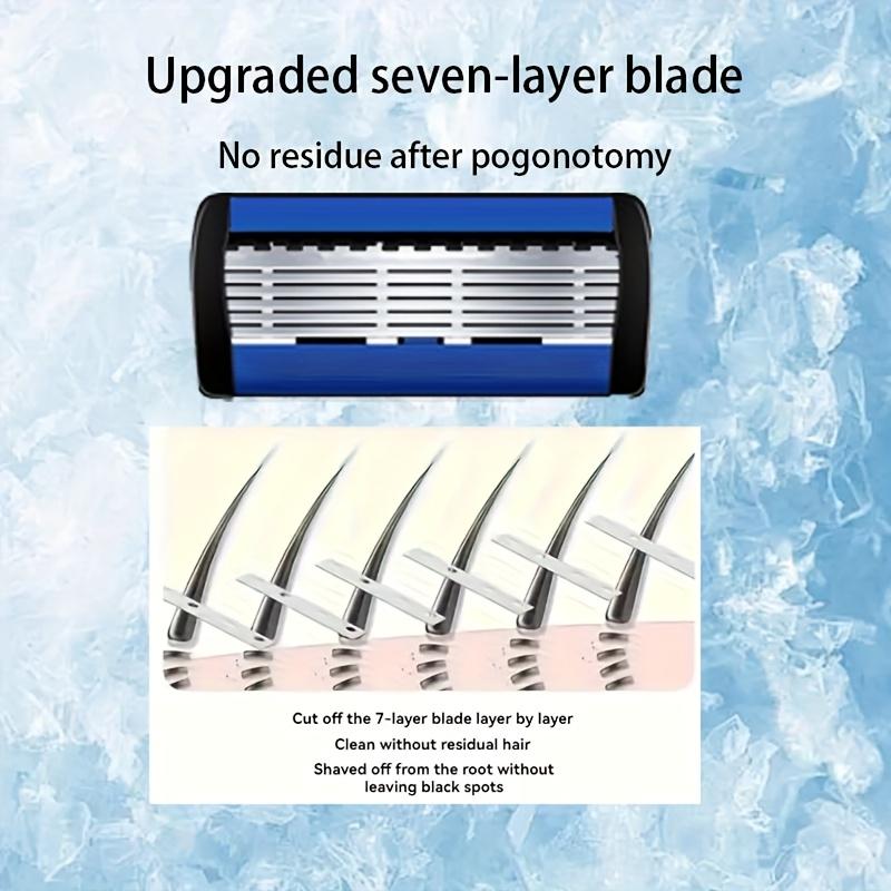 Six-layer Blades Minimize Irritation, Reusable Frame, Imported Blades, and Simple Head Interchange Options.