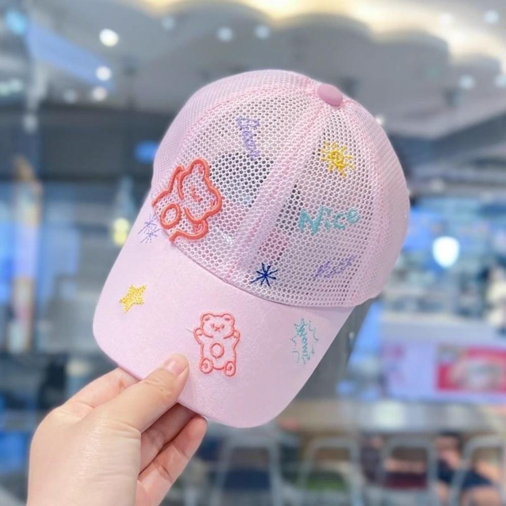 Solid Color Kid Baseball Cap Mesh Sun Protection Hat New Kid Sunshade Hat for Summer