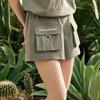 CHALLENGER Women'S String Band Wide Cargo Half Pants Light Khaki