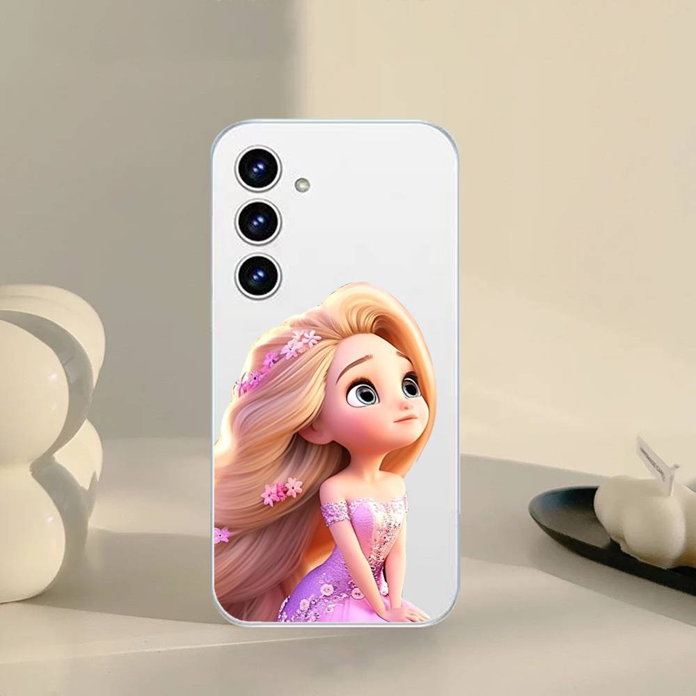Cute Princess Phone Case For Samsung Galaxy S21 S22 S23 S24 S25ULTRA FE Ultra Plus5G A52S Transparent Cover