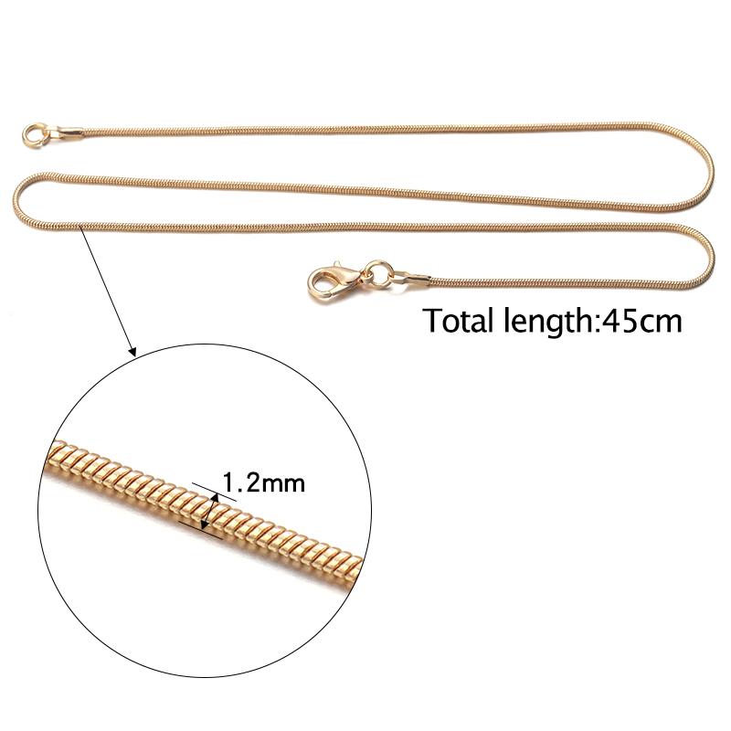 6pcs Copper Snake Chain 40/45/50/60cm Round Chain With Lobster Clasps For Jewelry Making DIY Charms Necklace Pendant Accessories
