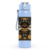 1PC Decorative Bee Pillow Print 750ml Color Plastic Sports Water Bottle Leakproof Flip Straw Lid Suitable for Sports Office Home Use