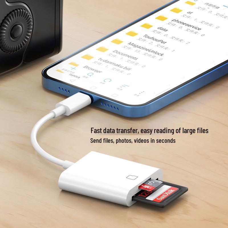 SD/TF Card Reader for Apple & Type-C Phones, Memory Card OTG Converter
