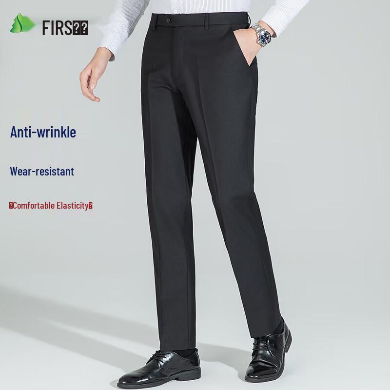 

Shanshan Men s Wrinkle-Free Business Straight-Leg Trousers 36