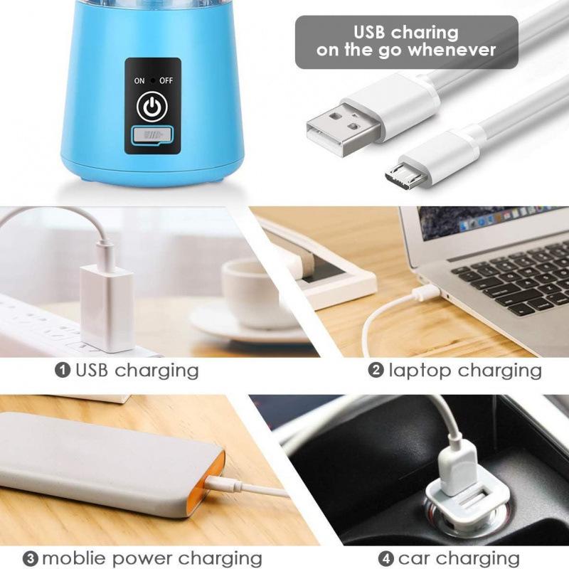 Compact USB Rechargeable 6-Blade Mini Cyclone Juicer