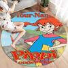 Pippi Longstocking Custom Name Round Area Rug,Carpet Rug for Living Room Bedroom Sofa Playroom Decor,Non-slip Floor Mat
