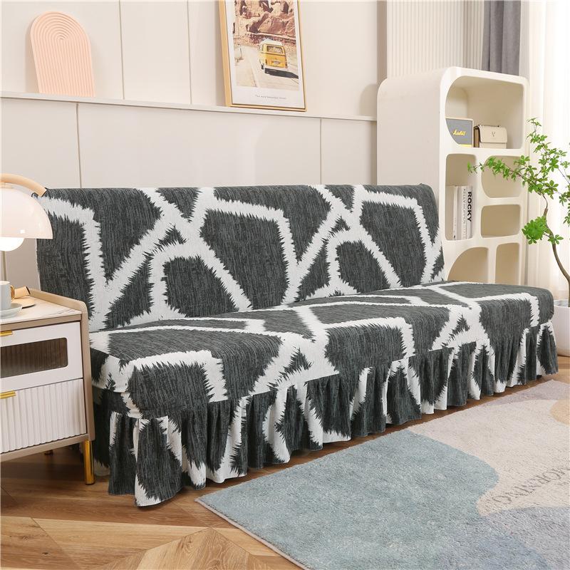 Elastic Sofa Bed Cover Full Coverage Easy Foldable Sofa Slipcover With Skirt Sofa Cover For Protection And Style