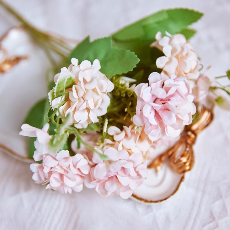 9 Head White Artificial Hydrangea Flowers for Wedding Christmas Living Room Home Decor Valentine's Day Fake Flower DIY Bouquets