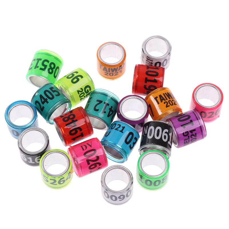 

20 шт. Кольцо в виде лапки голубя с серьгами в виде слов 2021 Многоцветные инструменты для птиц разноцветный