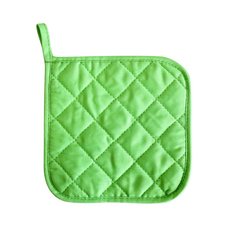 

Plain fabric thermal insulation pad, oven thermal insulation pad with filled cotton, pot handle anti-scalding pad, plate pad (Apple green,18*18cm) яблочный зеленый