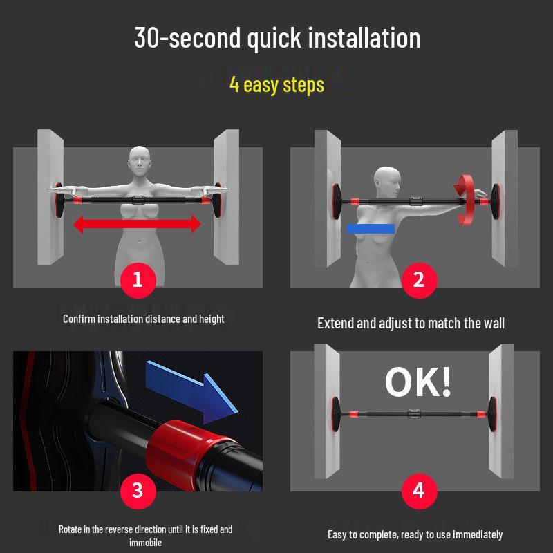 Indoor Kids' No-Punch Doorway Pull-Up Bar for Home Fitness