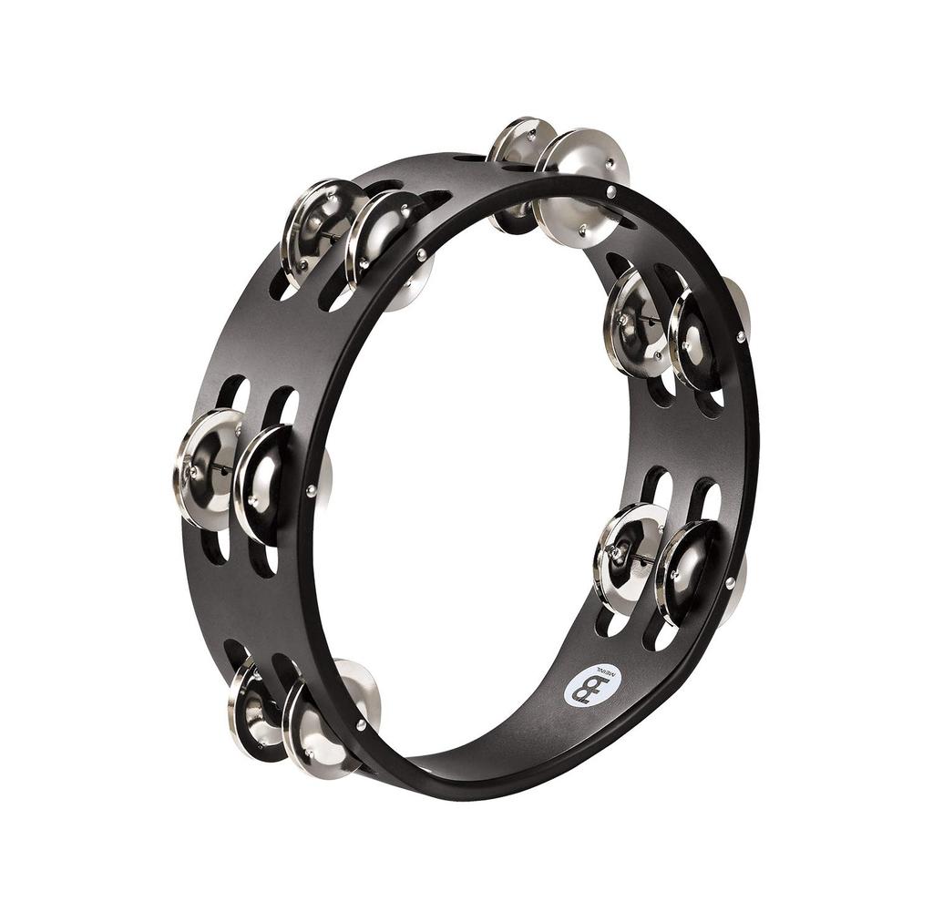 Meinl Percussion Compact Wood Tambourine Nickel Plated Steel Jingles 2rows CTA2S-BK []