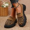 Fashion New Thick-soled Sexy Large-size Walking Shoes Spring/autumn Round Leopard Print Comfortable Casual Sneakers for Women