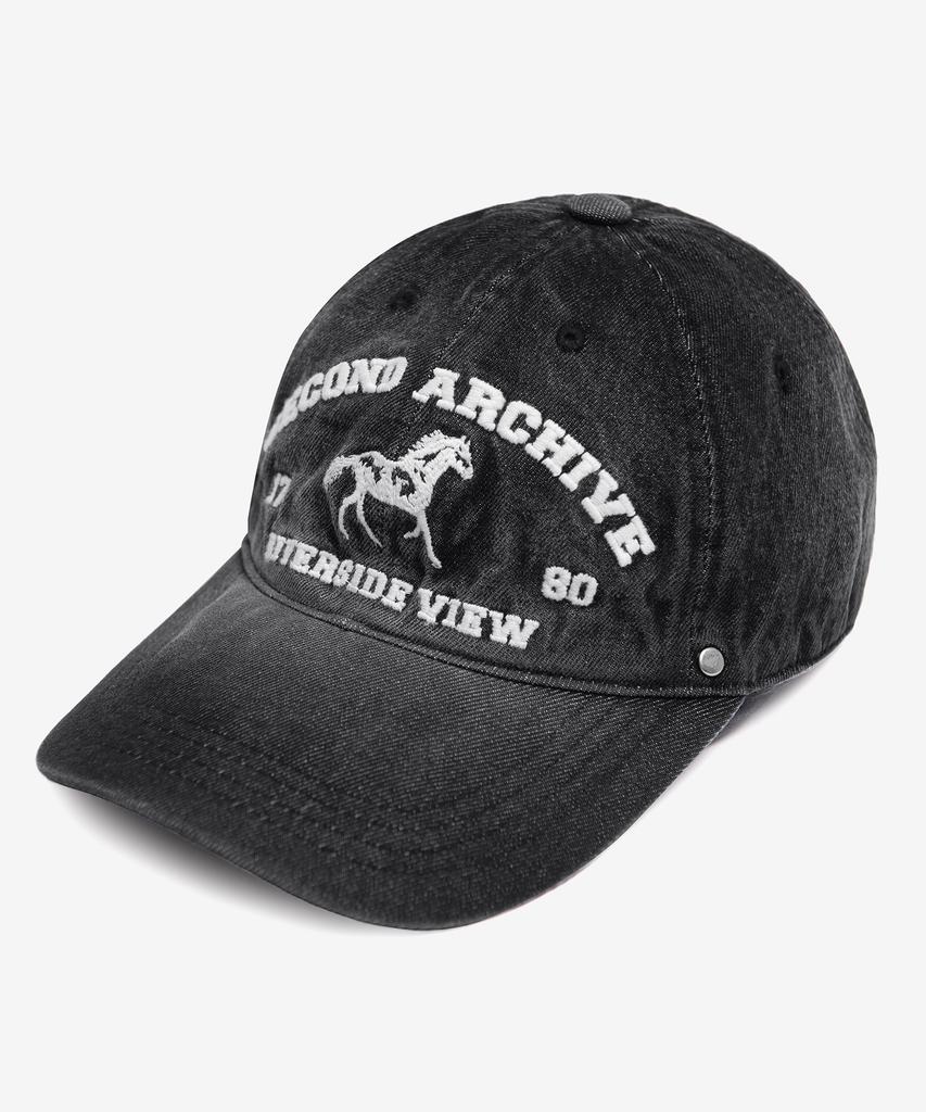 Sekeonmonollogeu Washed Denim Heritage Archive Ball Cap [Black]_Seac007Black