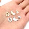 20pcs/Lot 316 Stainless Steel Geometric Star Moon Earring Stud Earring Posts Connector For DIY Earring Jewelry Making Supplies