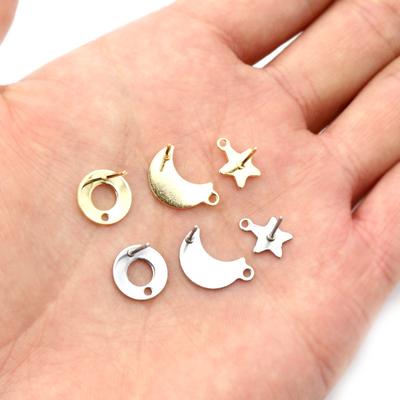 20 Stück/Los 316 Edelstahl Geometrischer Stern Mond Ohrstecker Ohrsteckerstifte Verbinder Für DIY Ohrring Schmuckherstellung Zubehör