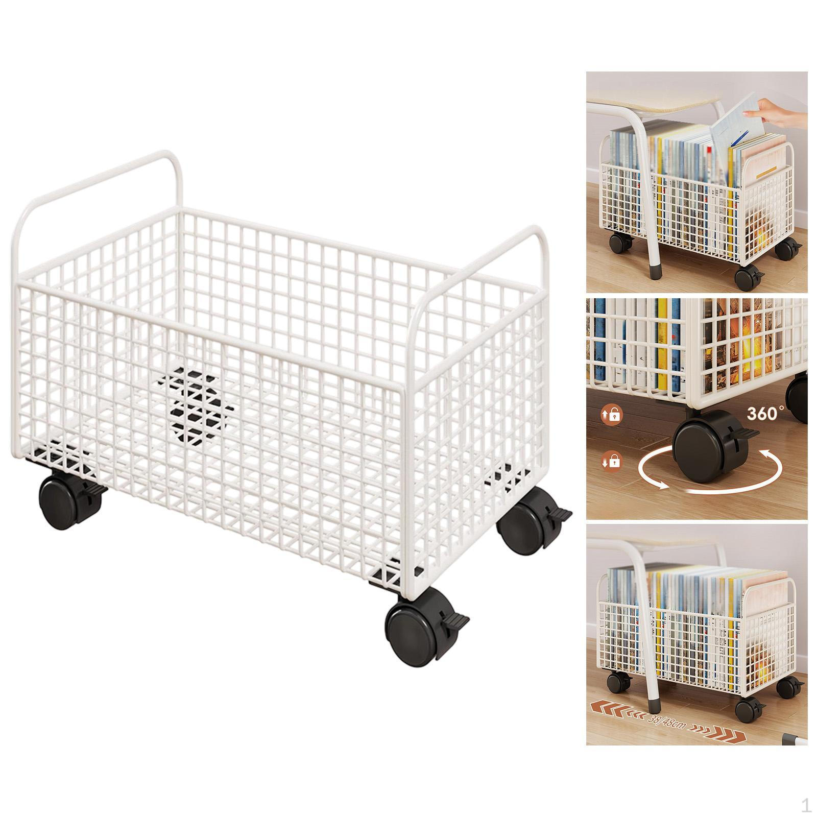 Передвижная книжная тележка-полка под стол на колесиках напольный ящик для хранения книг и закусок 38x25x26 cm 5639₽