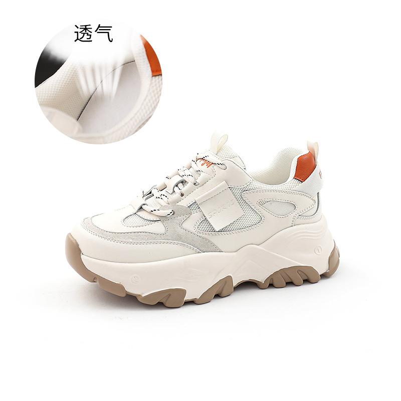 

Leather dad shoes women s 2025 spring new heightening platform sports shoes girls breathable casual shoes versatile women s shoes 40
