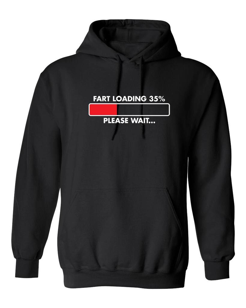 Fart Loading 35% - Please Wait Graphics Novelty Sarcastic Humor Men's Hoodies