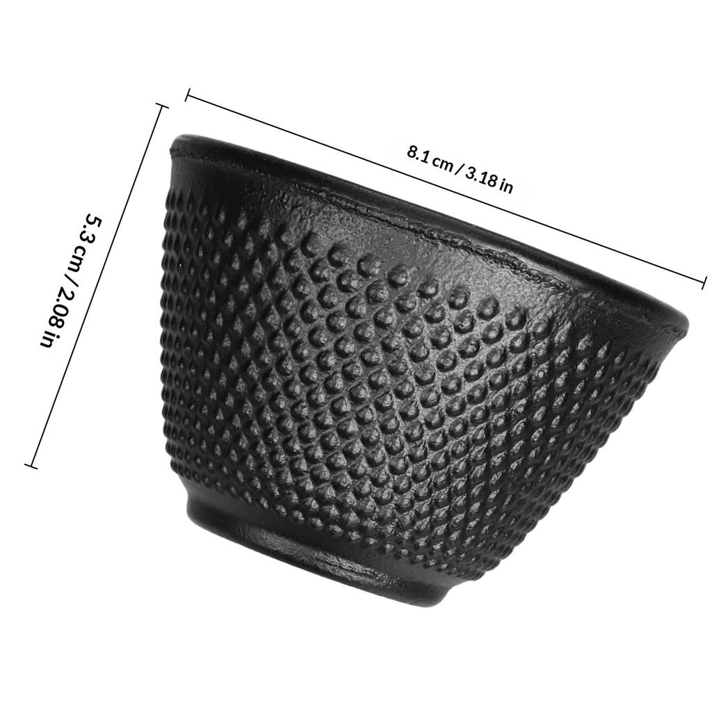 2Pcs Cast Iron Tea Cups 120Ml Japanese Style Kung Fu Tea Mug Heat Retaining Retro Teacup for Home Office Daily Use Cast Iron