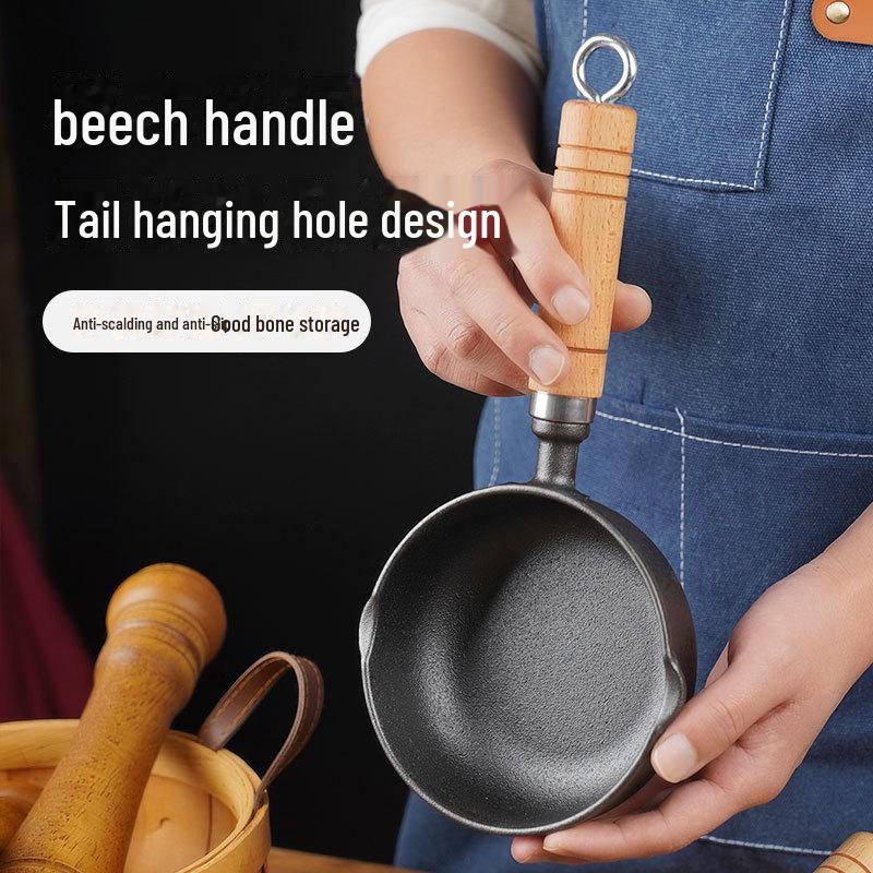 Compact Non-Stick Cast Iron Oil Pot with Pouring Spout