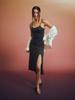 Renezmia Slit-Point Dress _ Charcoal
