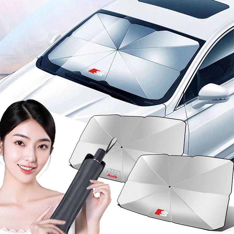 Car Sunshade Umbrella Windshield Folding Front Parasol Umbrella Type Sun Shade for Audi A3 A4 B5 B6 A3 8P 8V 8L A5 A6 C6 C5 A1 A7 A8 Q2 Q3 TT RS3 RS4