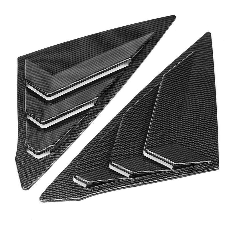 For Honda Civic 11th Gen Sedan  Car Rear Louver Window Side Shutter Cover Trim Sticker Vent Scoop ABS Carbon Fiber Black