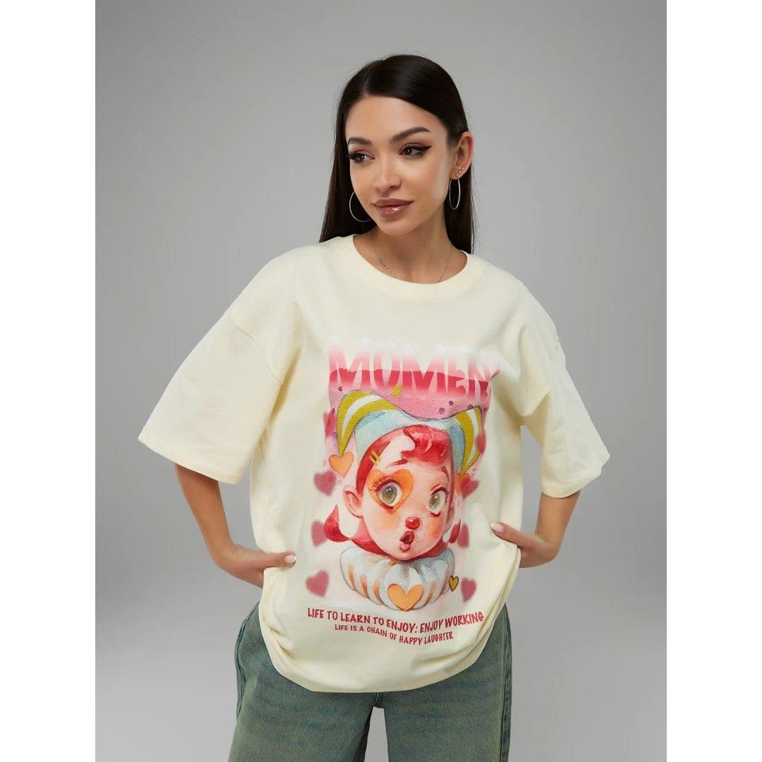 

Милая уличная футболка Женская Мужская Летняя Мягкий Хлопок Свободная Оверсайз Y2k Короткий Рукав Стритвир Мужская Женская Одежда 4XL