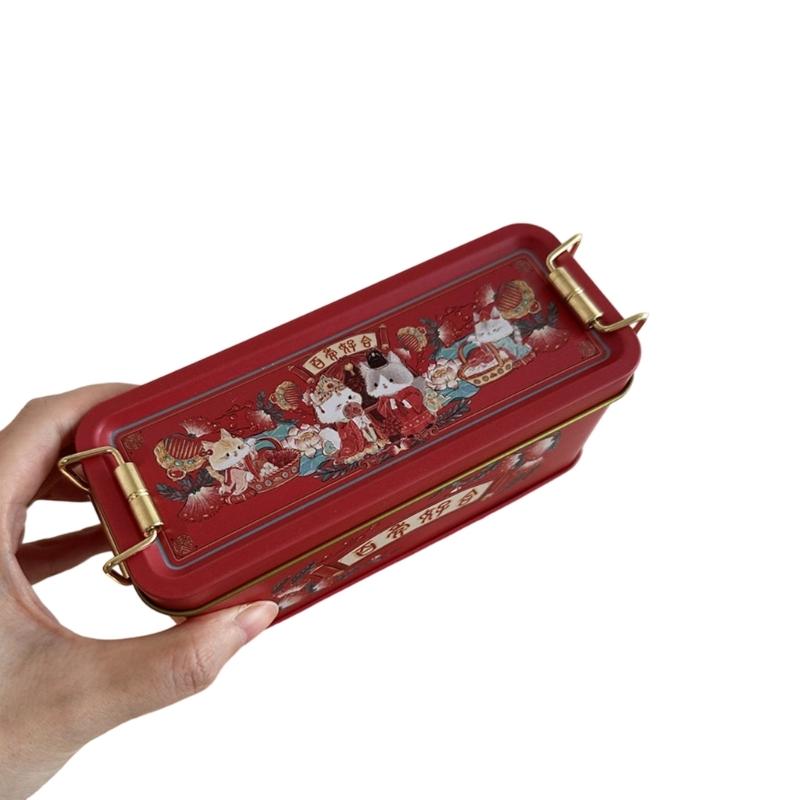 Retro Styles Sealable Metal Tin For Wedding Candy Storage Rustics Decorative Box With Secure Latches Designs