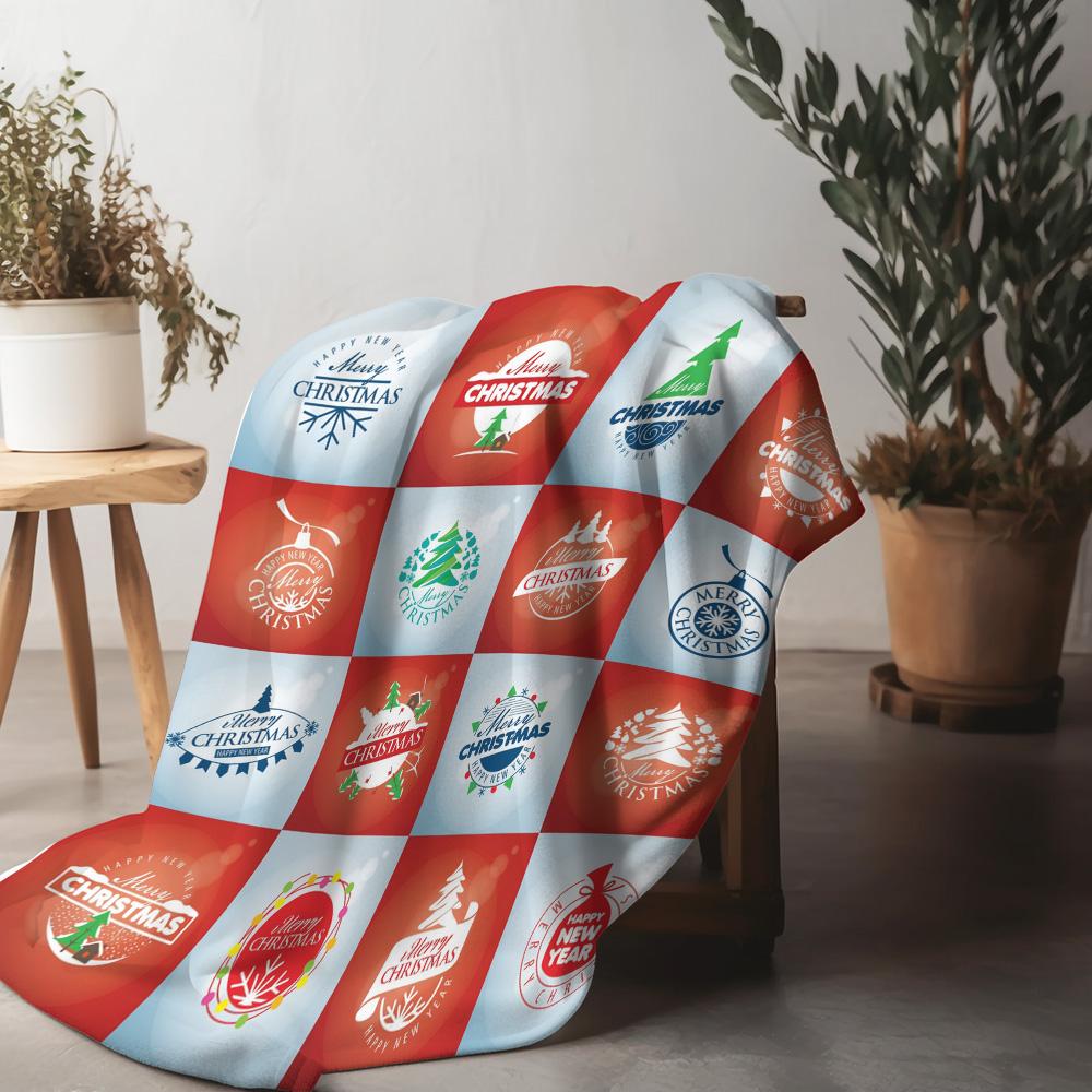 

Soft Fluffy Throw Blanket Cozy Home Decor Gift Ideas Christmas Patterned Bedspread Couch Cover Warm Stylish 75x90cm