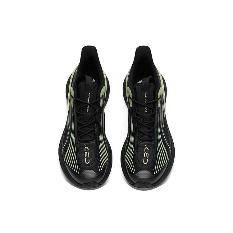 New Anta C37 2.0 Cushioned Anti Slip And Wear Resistant Lightweight Low Top Running Shoes Men's Fluorescent Black 112135537R-10